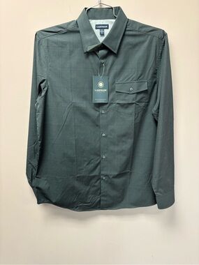 Men’s Dark Gray Long-Sleeve Dress Shirt